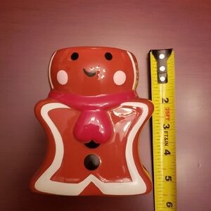 Festive Gingerbread Man Decor with Pink Scarf Scented CANDLE